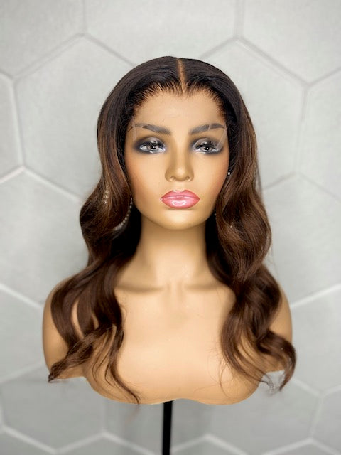 14 Inch 5x5 HD  Highlight Body Wave Luxury WIg