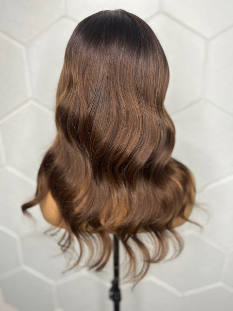 14 Inch 5x5 HD  Highlight Body Wave Luxury WIg