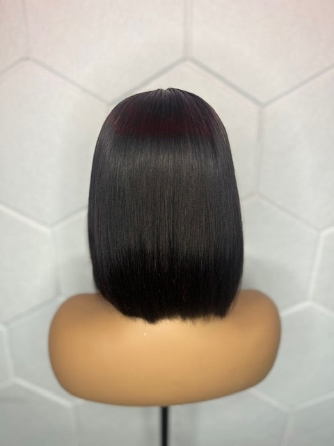 8 Inch 5x5 HD Bob Bang Luxury Wig